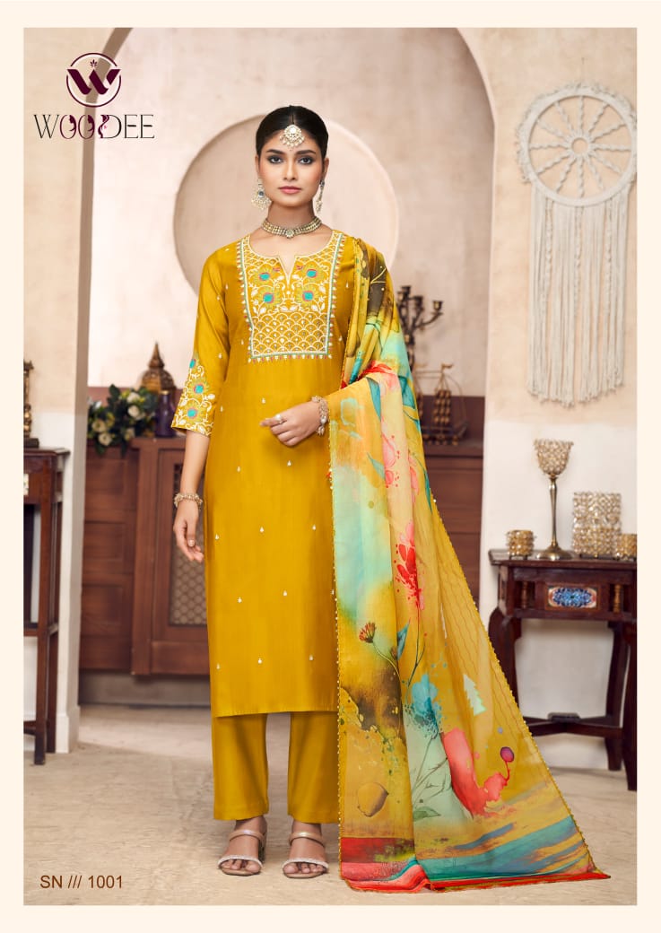 Diana By Woodee Viscose Silk Embroidery Kurti With Bottom Dupatta Wholesale Price In Surat